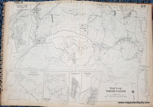 Genuine-Antique-Map-Plate-43-Town-of-North-Salem-Croton-Falls-NY-1930-G-M-Hopkins-Co--Maps-Of-Antiquity