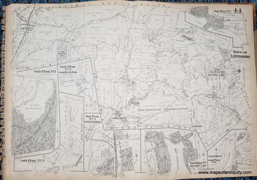 Genuine-Antique-Map-Plate-44-Town-of-Lewisboro-NY-1930-G-M-Hopkins-Co--Maps-Of-Antiquity