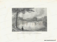Genuine-Antique-Print-South-East-View-of-the-Great-Cataract-on-Casconchiagon-or-Little-Senecas-River-Lake-Ontario-1766-1849-Pease-Maps-Of-Antiquity