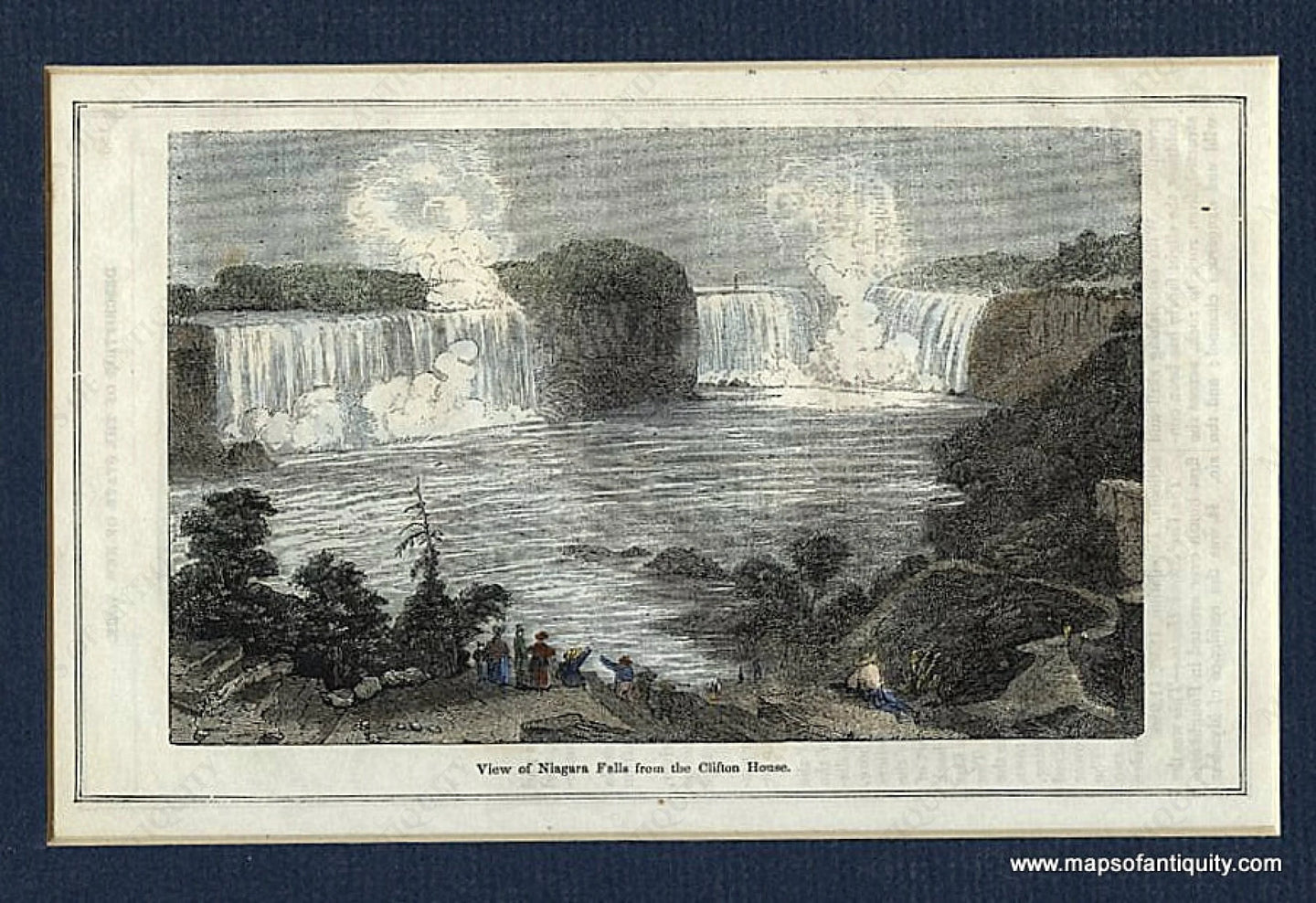 Antique-Tinted-Wood-Engraving-View-of-Niagara-Falls-from-the-Clifton-House.****-United-States-Northeast-1752-Sears-Maps-Of-Antiquity