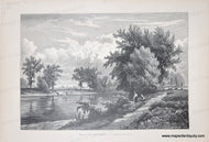 Genuine-Antique-Print-Esopus-Creek,-Near-Kingston,-N-Y-c-1875-Van-Elten-Maps-Of-Antiquity