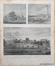 Load image into Gallery viewer, Black-and-White-Antique-Illustration-Residence-of-Danl.-D.-Chamberlain-South-East-Putman-N.Y.-also-Mount-Vernon-Valley-Residence-of-S.J.-Powers-Putman-Co.-N.Y.-and-Borden-Condensed-Milk-Factory-Brewsters-N.Y.--United-States-Northeast-1867-Beers-Maps-Of-Antiquity
