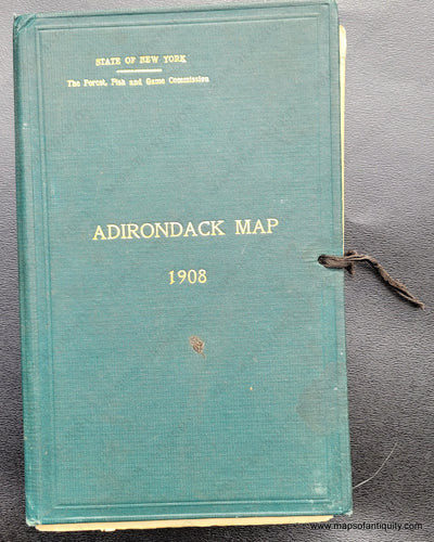 Antique-Map-Adirondack-Map-1908-State of New York Forest, Fish and Game Commission 1908