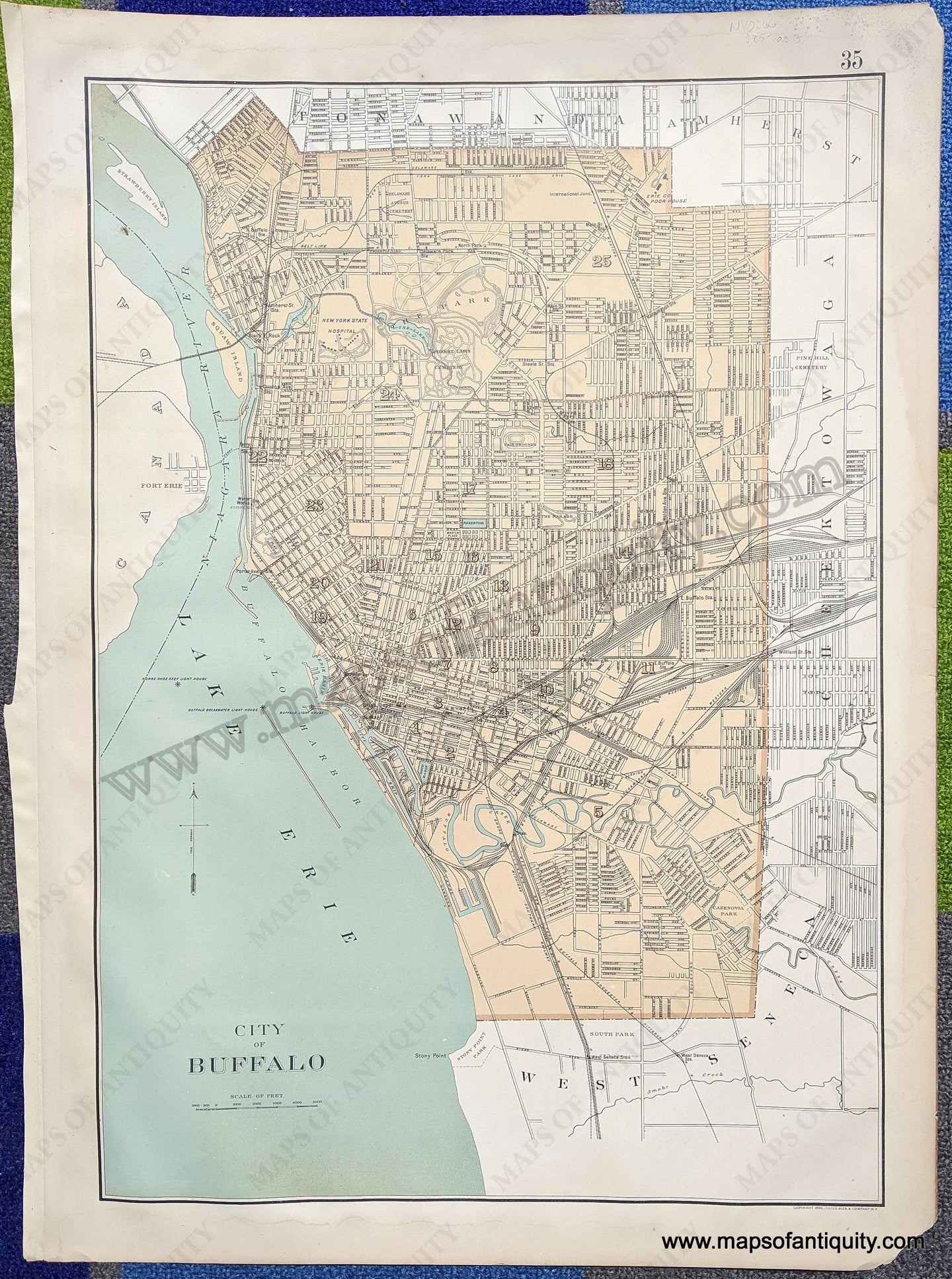 1895 - City of Buffalo - Antique Map – Maps of Antiquity