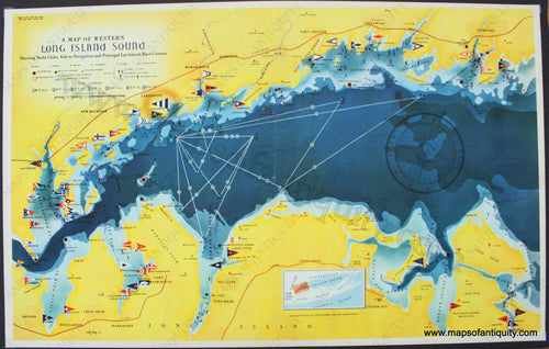 Antique-Pictorial-Map-A-Map-of-Western-Long-Island-United-States-New-York-1939-Rolf-Klep-Maps-Of-Antiquity