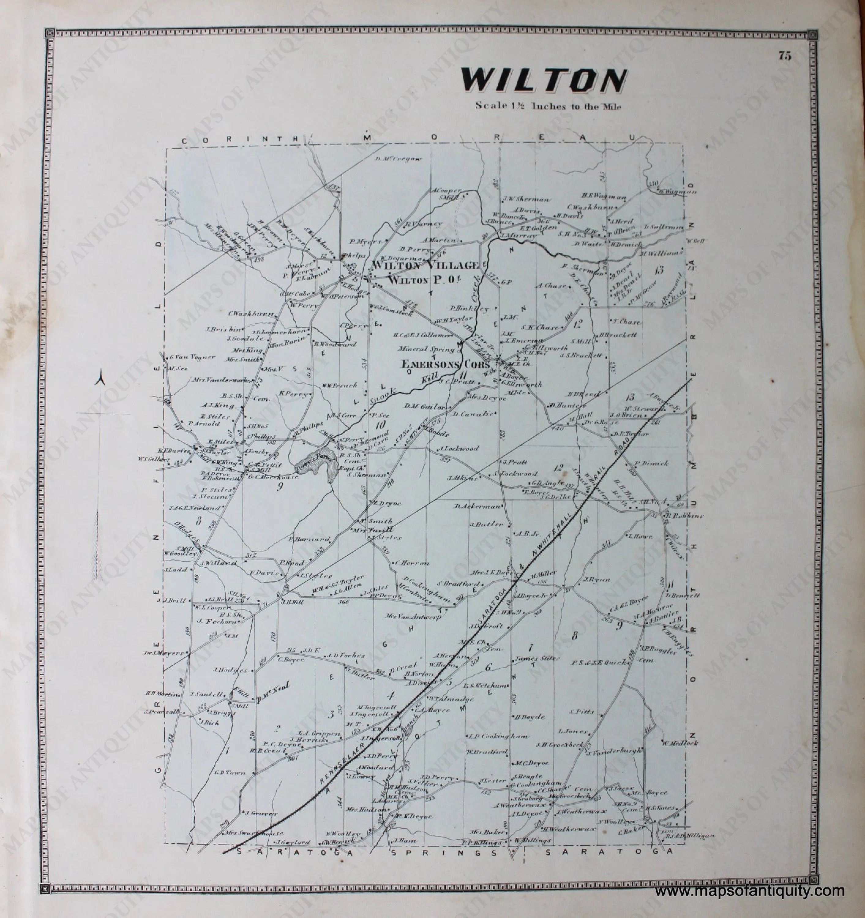 1866 - Wilton (NY) - Antique Map – Maps of Antiquity