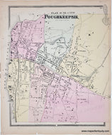 1867 - Plan of the City of Poughkeepsie (NY) - Antique Map