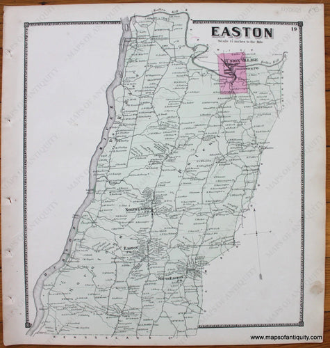 Antique-Map-Town-Towns-Easton-New-Topographical-Atlas-of-Washington-County-New-York-by-Stone-and-Stewart-1866-1860s-1800s-Mid-Late-19th-Century-Maps-of-Antiquity-