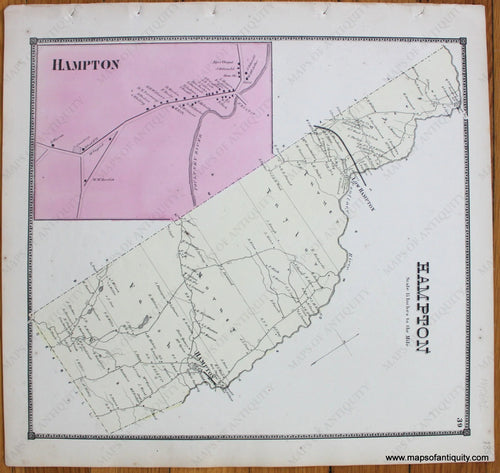 Antique-Map-Town-Towns-Hampton-New-Topographical-Atlas-of-Washington-County-New-York-by-Stone-and-Stewart-1866-1860s-1800s-Mid-Late-19th-Century-Maps-of-Antiquity-