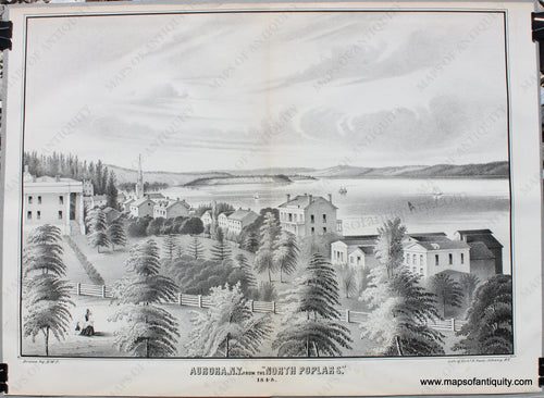 Genuine Antique Print-Aurora, N.Y. from the 