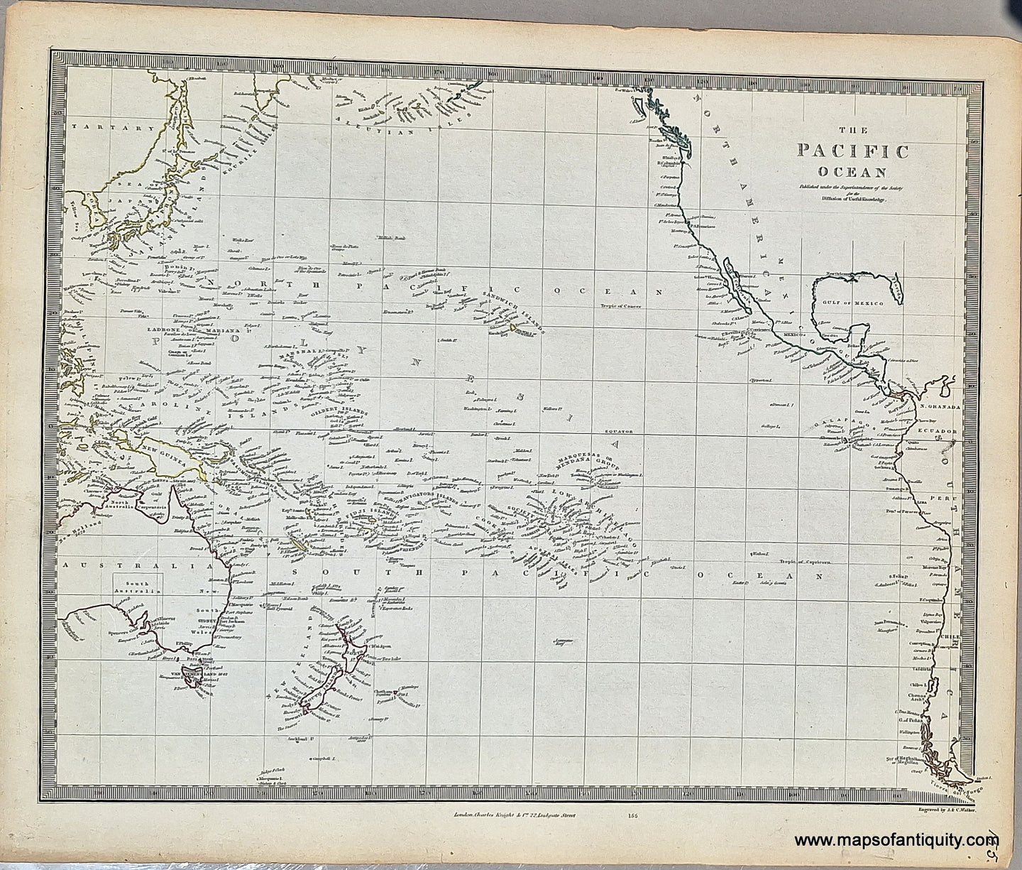 1850 - The Pacific Ocean - Antique Map