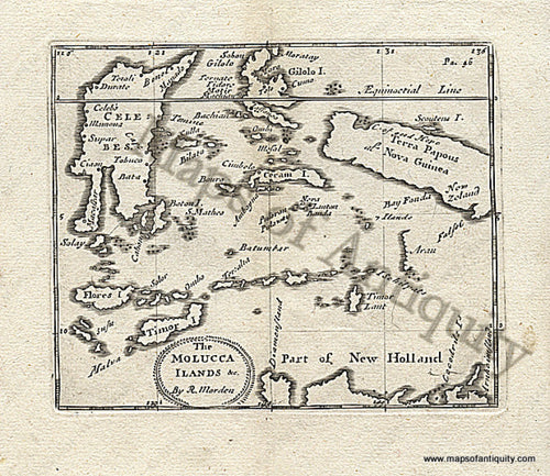 Black-and-White-Engraved-Antique-Map-The-Molucca-Island-etc.-by-R.-Morden-Oceania-Moluccas-1688-Morden-Maps-Of-Antiquity