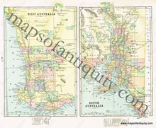 Load image into Gallery viewer, Antique-Printed-Color-Map-New-Zealand-verso:-West-Australia-and-South-Australia-Australia-&amp;-Pacific--1900-Cram-Maps-Of-Antiquity
