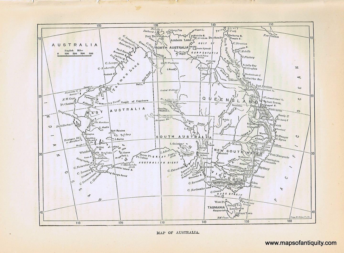 Genuine-Antique-Map-Map-of-Australia--1881-Robert-Brown-Maps-Of-Antiquity