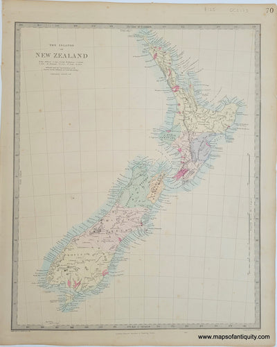 Genuine-Antique-Map-The-Islands-of-New-Zealand-New-Zealand--1860-SDUK-Society-for-the-Diffusion-of-Useful-Knowledge-Maps-Of-Antiquity-1800s-19th-century
