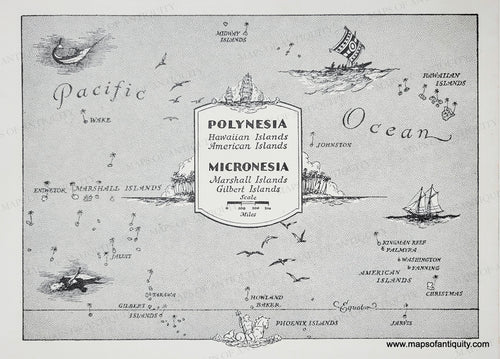 Genuine-Vintage-Map-Polynesia-Micronesia-1945-J-B-Lippincott-Company-Maps-Of-Antiquity
