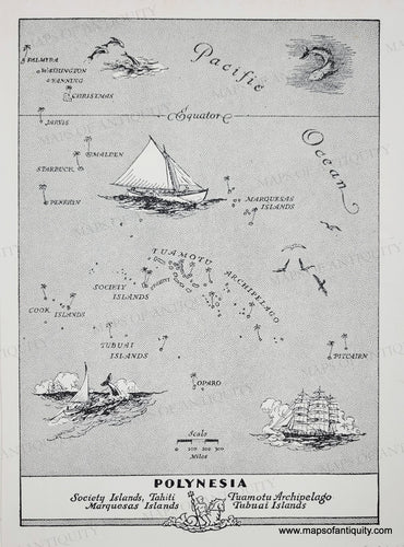 Genuine-Vintage-Map-Polynesia-1945-J-B-Lippincott-Company-Maps-Of-Antiquity