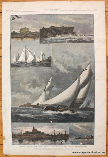 Hand-Colored-Antique-Print-Yachting-at-Marblehead-Antique-Prints-Maritime-Prints-1881-Harper's-Weekly-Maps-Of-Antiquity