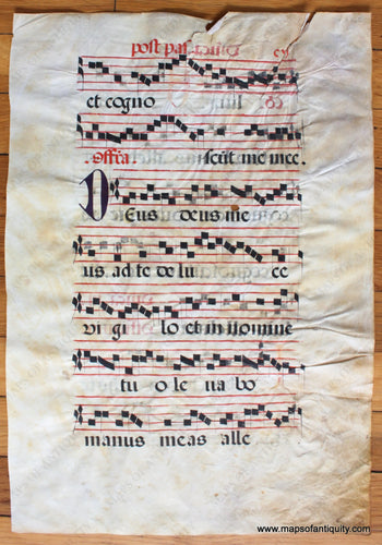 Antique-Sheet-Music-Hand-Painted-Vellum-16th-Century-1500s-Maps-of-Antiquity