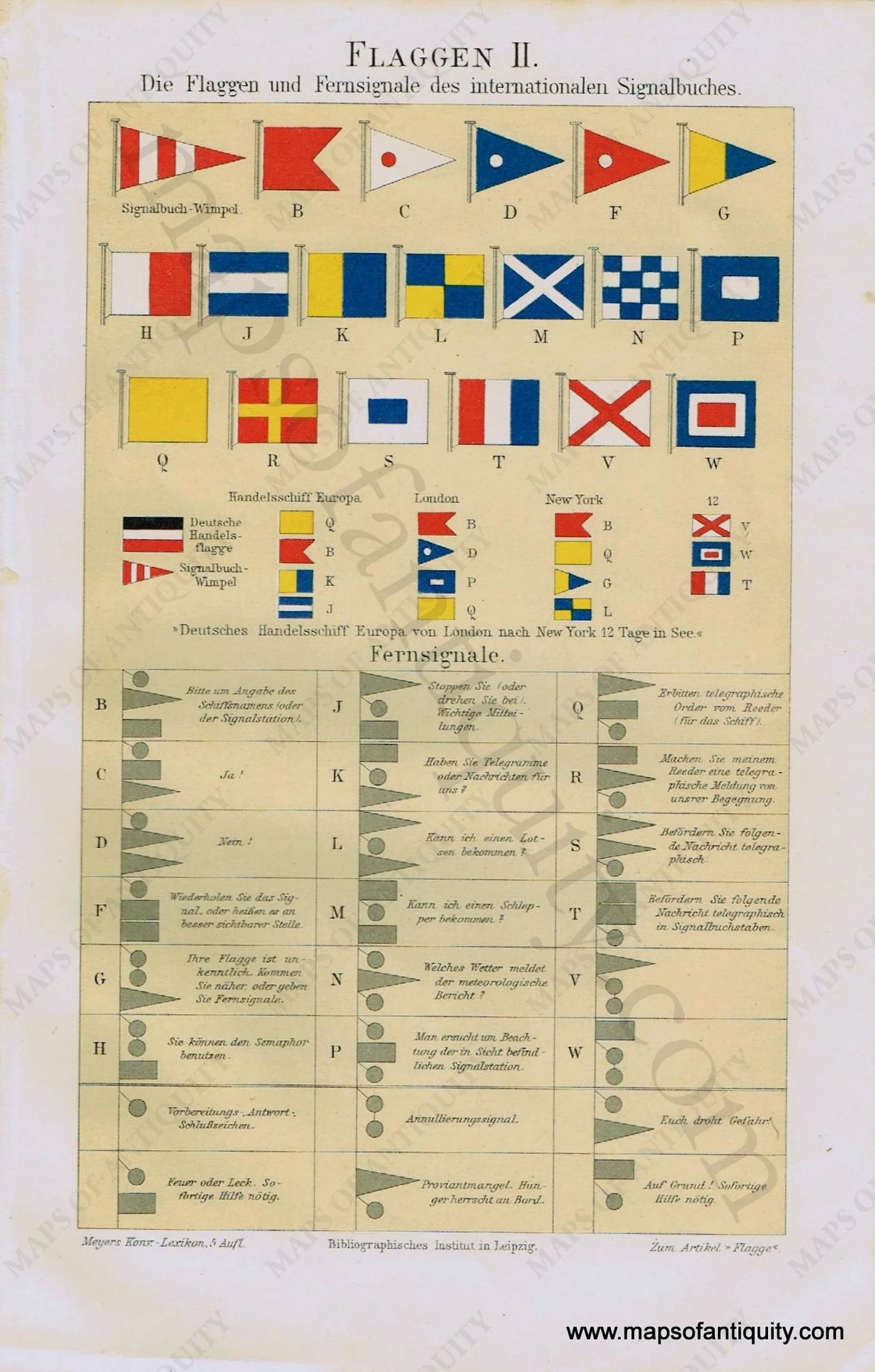 Antique-Printed-Color-Diagram-The-Flags-and-Remote-Signals-of-the-International-Signal-Book-Flaggen-II.-Die-Flaggen-und-Fernsignale-des-internationalen-Signalbuches-1895-Meyers-Maritime-Print-Prints-1800s-19th-century-Maps-of-Antiquity