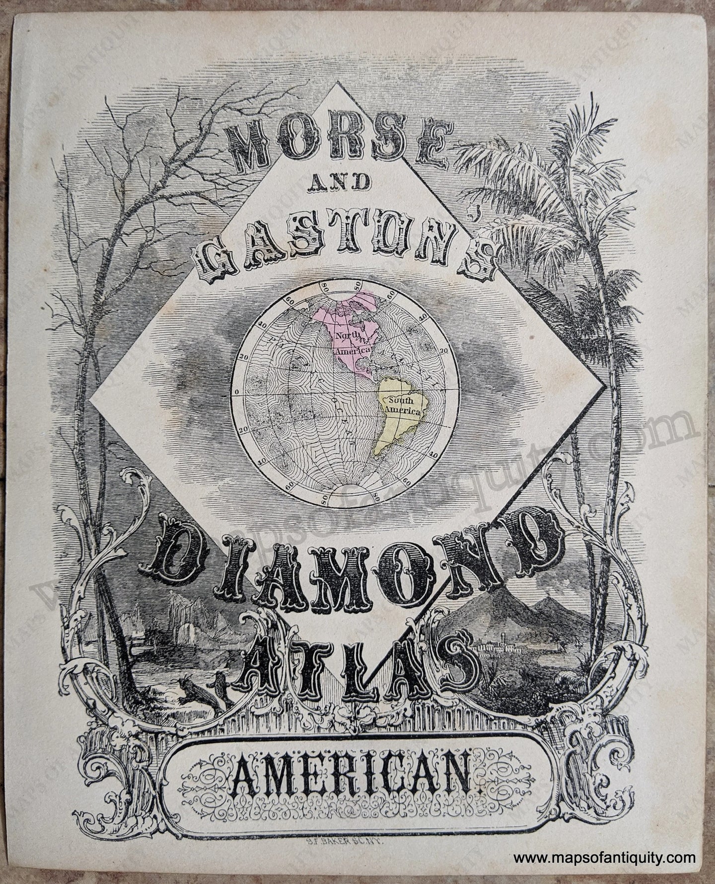 Antique-Atlas-Title-Page-Atlas-Title-Page-from-Morse-and-Gaston's-Diamond-Atlas-American-Other--1857-Morse-and-Gaston-Maps-Of-Antiquity-1800s-19th-century