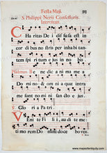 Load image into Gallery viewer, c. 17th century - Festa Maji / S. Philippi Nerii Confessoris. Introitus - Genuine Antique Sheet Music
