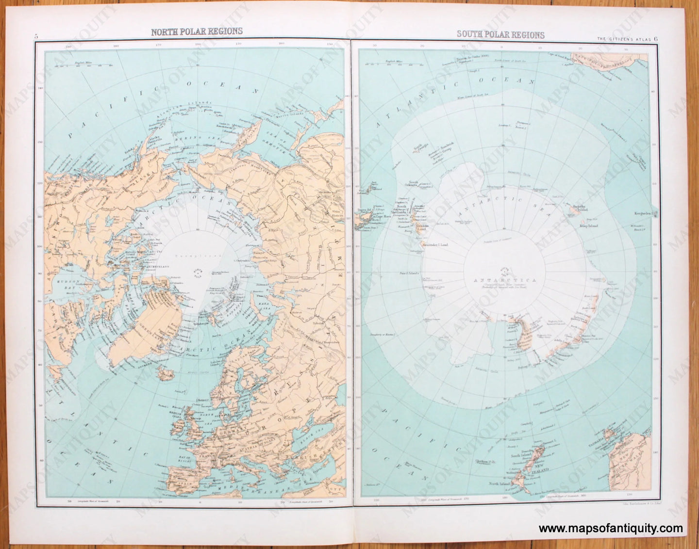 1898 North Polar Regions South Polar Regions Antique Map Maps 1898-north-polar-regions-south-polar-regions-antique-map-maps