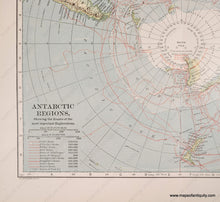 Load image into Gallery viewer, C. 1907 - Antarctic Regions Showing The Routes Of Most Important Explorations. Antique Map Genuine
