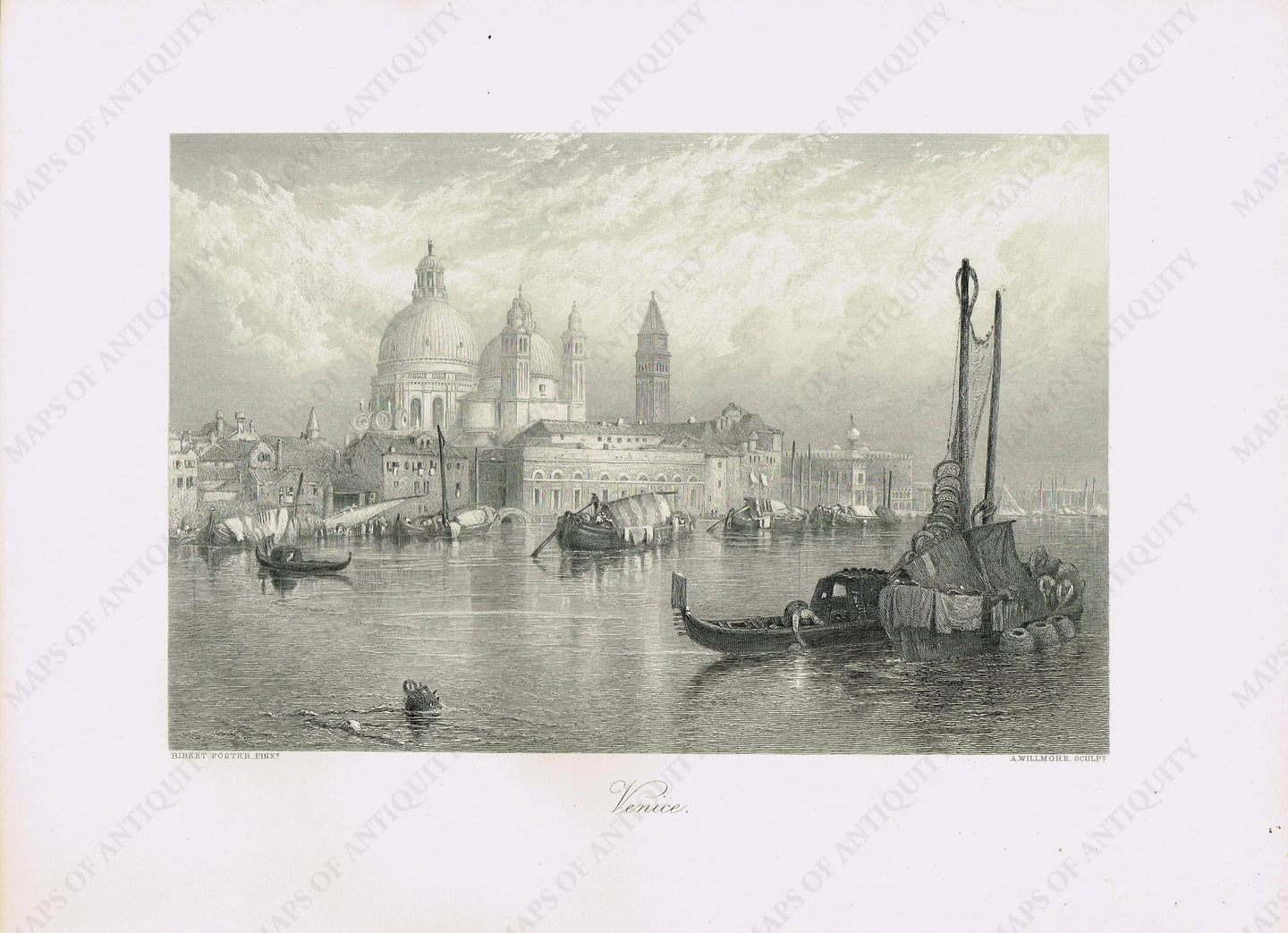 Genuine-Antique-Print-Venice-1878-Picturesque-Europe-Maps-Of-Antiquity