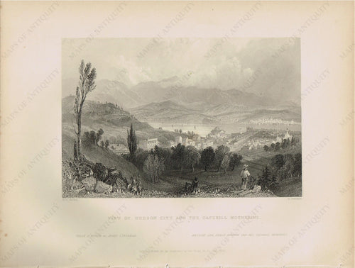 Genuine-Antique-Print-View-of-Hudson-City-and-the-Catskill-Mountains-New-York--1839-Bartlett-Maps-Of-Antiquity