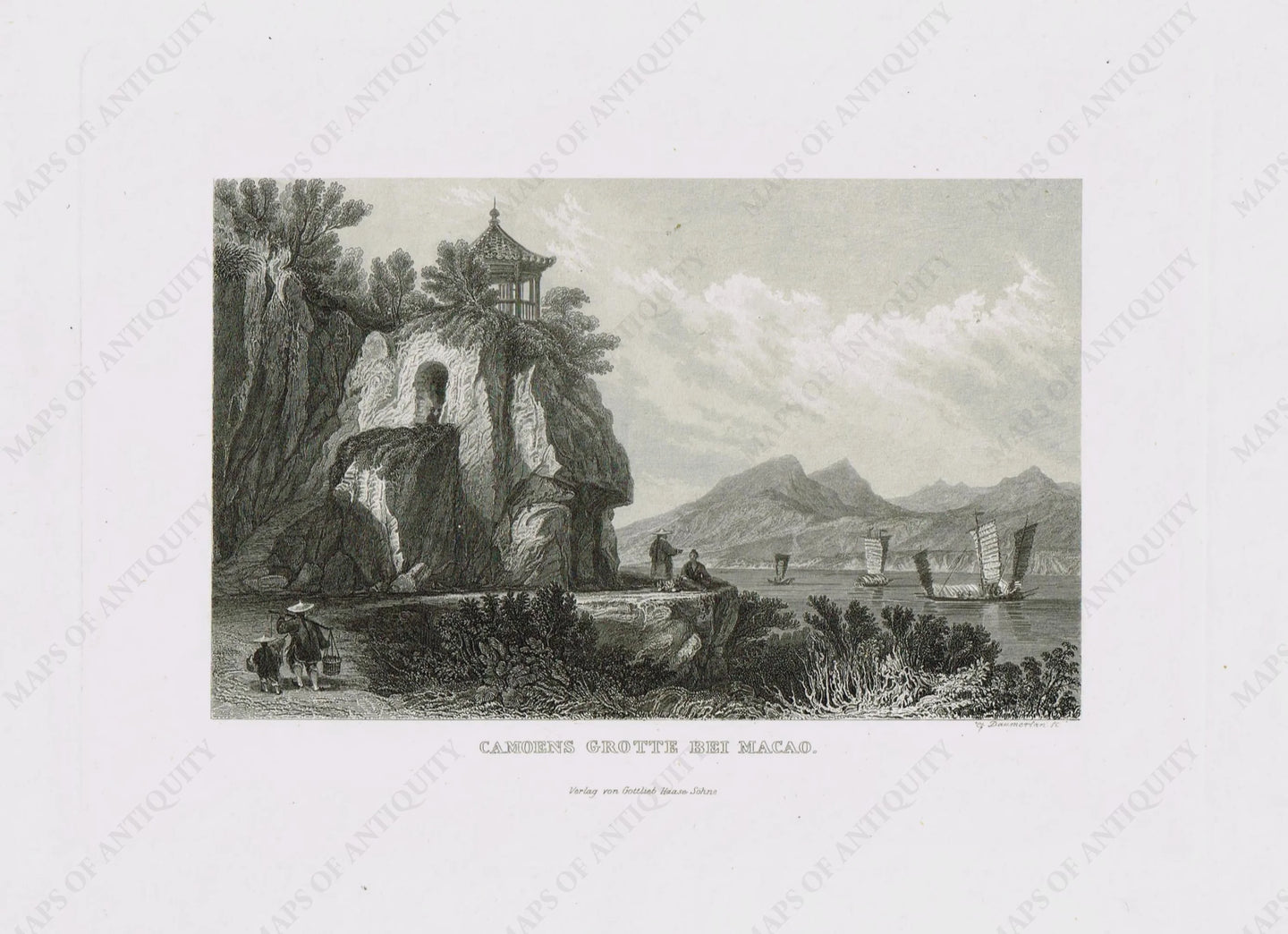 Genuine-Antique-Print-Camoens-Grotte-Bei-Macao-China--19th-century-Unknown-Publisher-Maps-Of-Antiquity