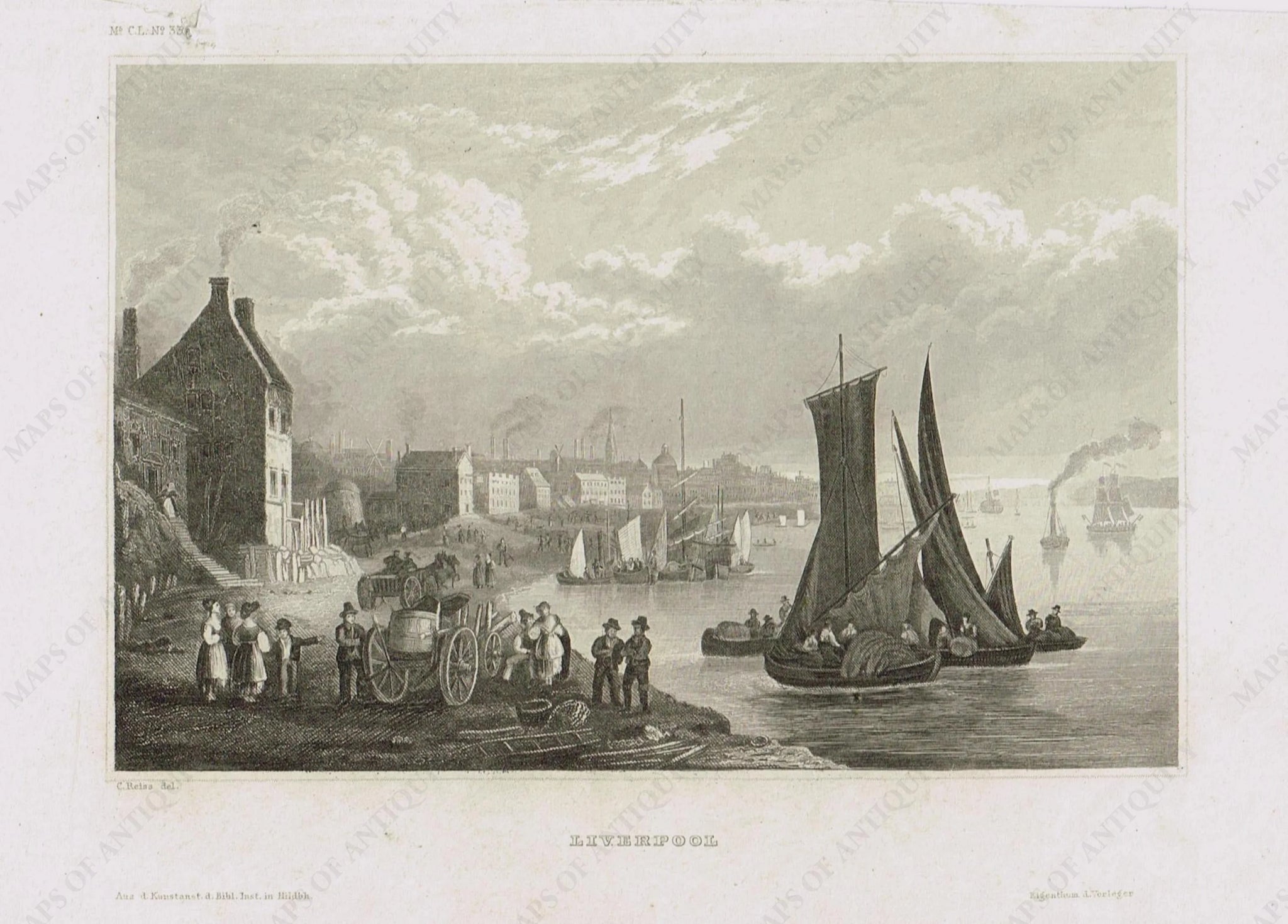19th century - Liverpool (England) - Antique Print, image size:2048x1470