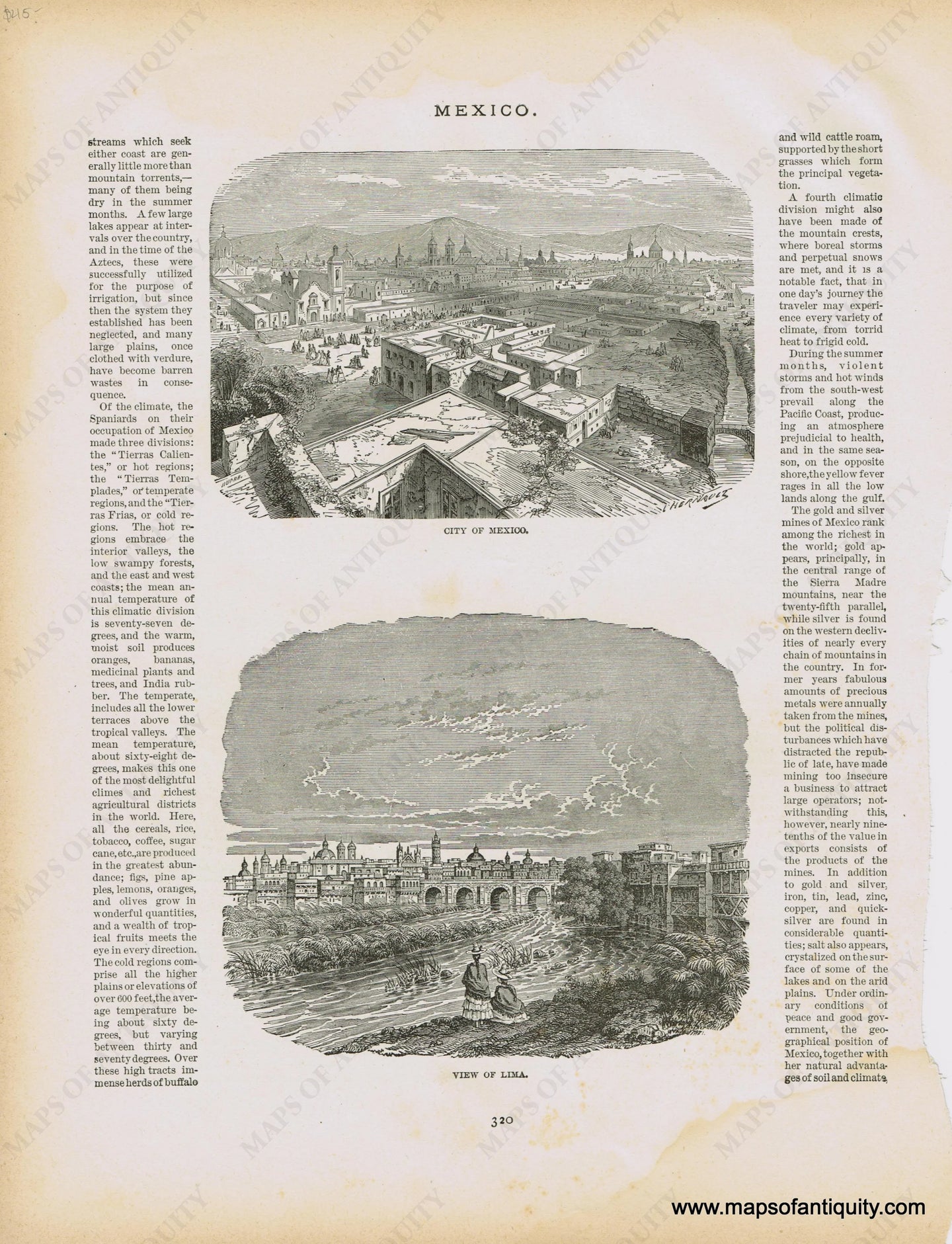 Genuine-Antique-Print-City-of-Mexico-View-of-Lima--1890-Publication-Unknown-Maps-Of-Antiquity