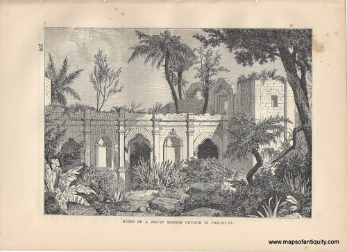 Genuine-Antique-Print-Ruins-of-a-Jesuit-Mission-Church-in-Paraguay-1881-Robert-Brown-Maps-Of-Antiquity