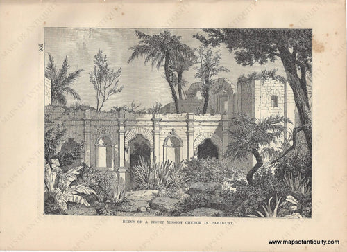 Genuine-Antique-Print-Ruins-of-a-Jesuit-Mission-Church-in-Paraguay-1881-Robert-Brown-Maps-Of-Antiquity