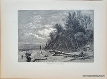 Load image into Gallery viewer, 1872 - The Shore at Lake Forest / Lake Michigan, near Lake Forest (Illinois) - Antique Print

