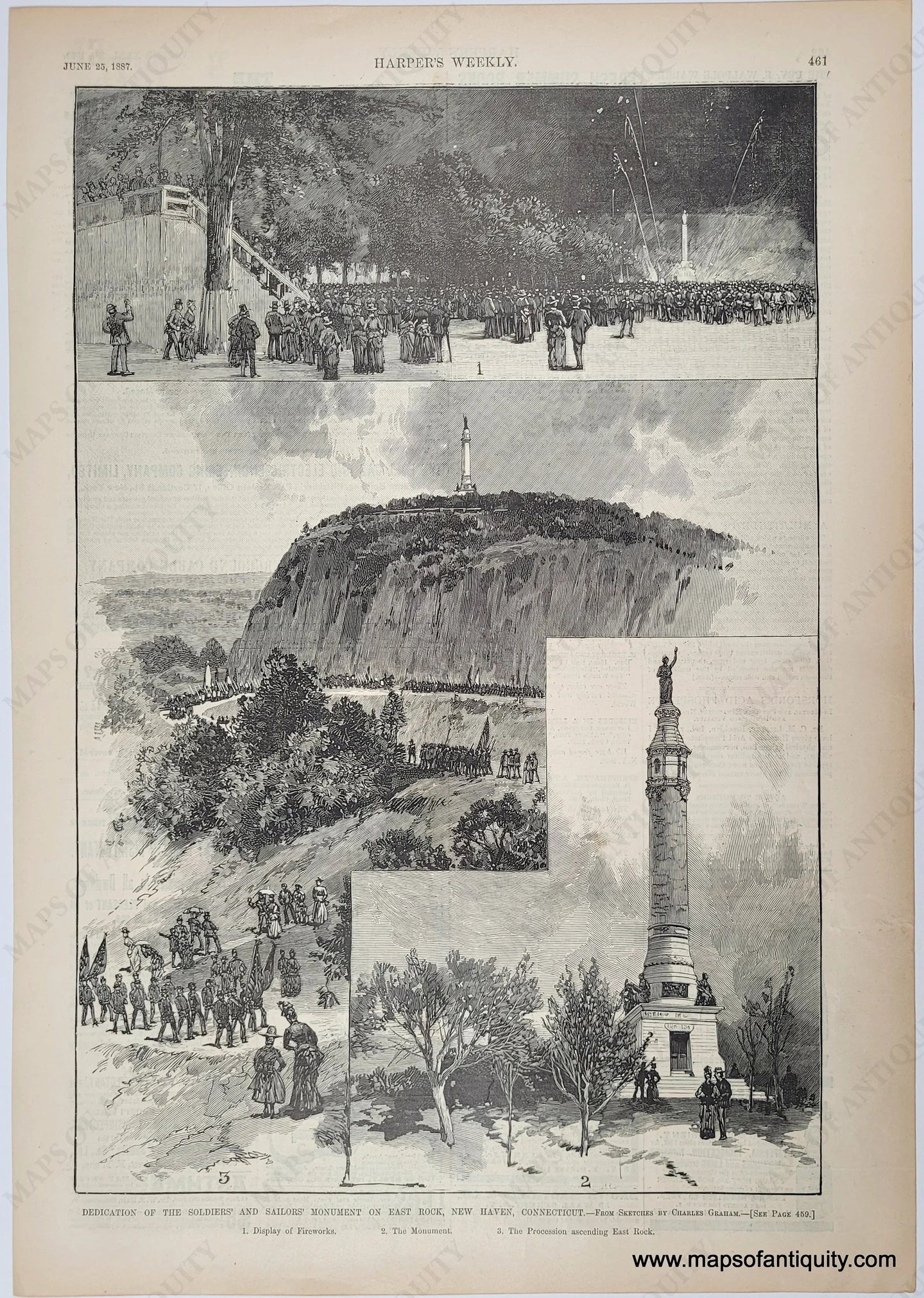 1887 - Dedication Of The Soldiers’ And Sailors’ Monument On East Rock New Haven Connecticut