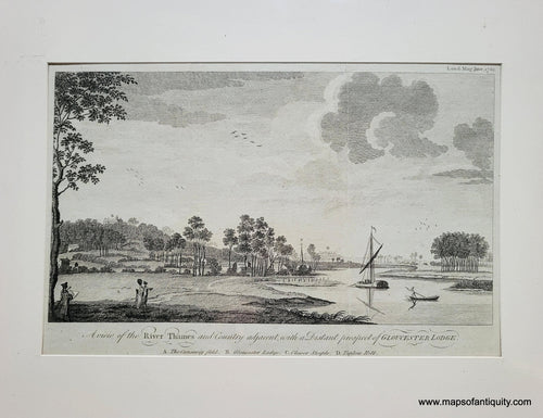 Genuine-Antique-Print-A-view-of-the-River-Thames-and-Country-adjacent-with-a-Distant-prospect-of-Gloucester-Lodge-1782-London-Magazine-Maps-Of-Antiquity