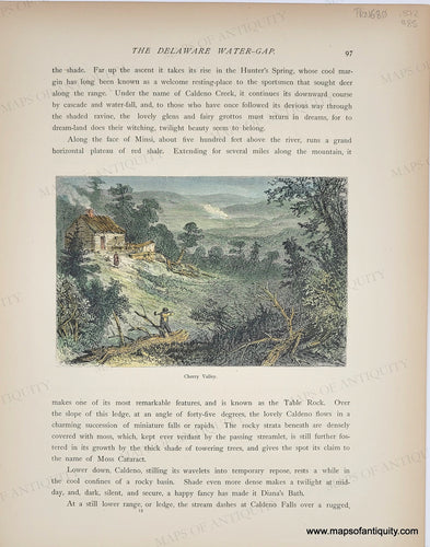 Genuine-Antique-Hand-Colored-Engraved-Illustration-Cherry-Valley---Delaware-Water-Gap-PA-1872-Picturesque-America-Maps-Of-Antiquity