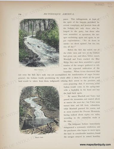 Genuine-Antique-Hand-Colored-Engraved-Illustration-Moss-Cataract-and-Dianas-Bath---Delaware-Water-Gap-PA-NJ-1872-Picturesque-America-Maps-Of-Antiquity