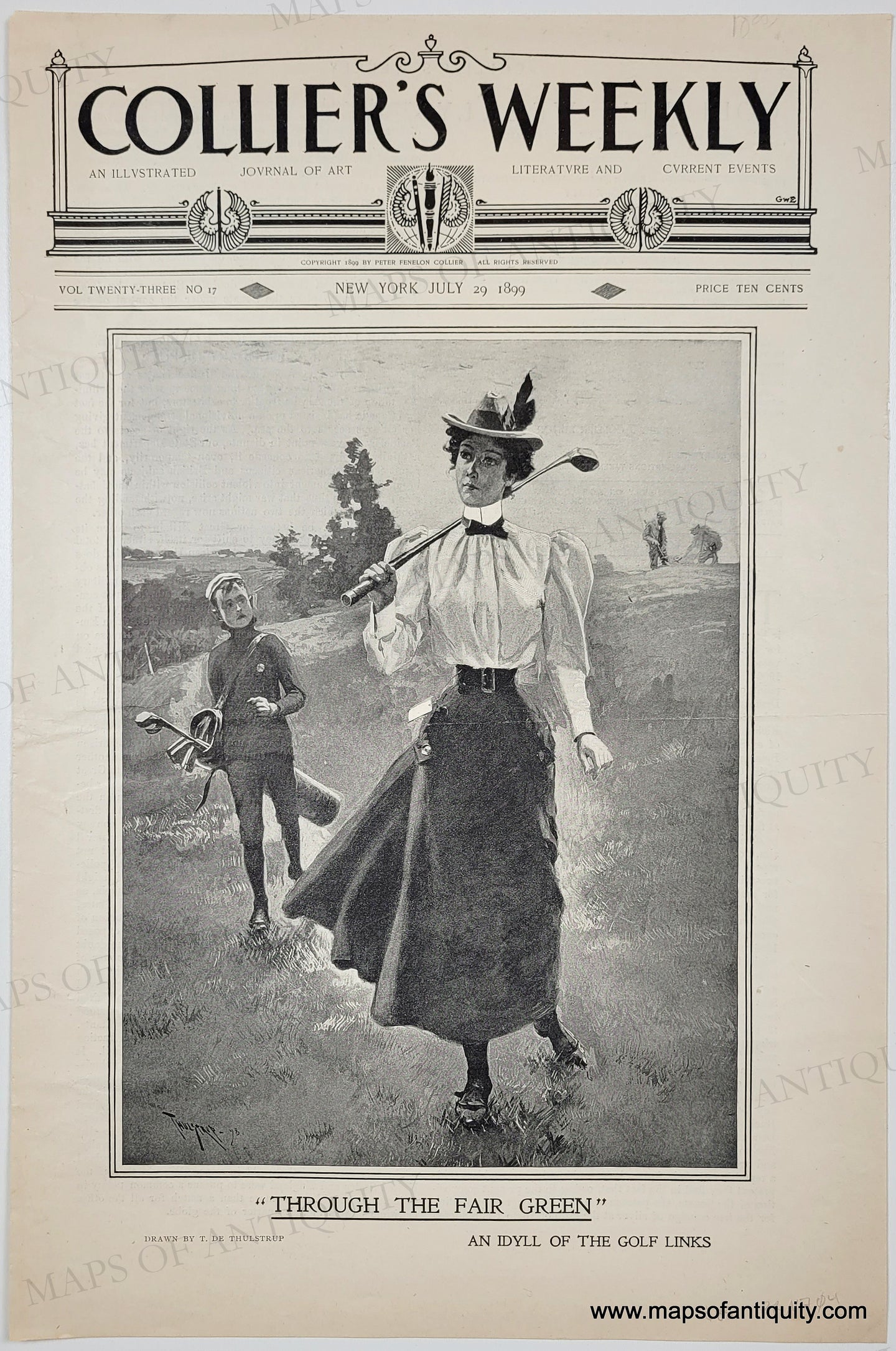 1899 - Through the Fair Green, an Idyll of the Golf Links - Genuine An ...