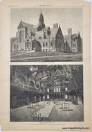 Genuine-Antique-Print-The-New-Harvard-Gymnasium---Exterior-View-of-the-Building-and-Interior-View-of-the-Main-Hall-1881-Harpers-Weekly-Maps-Of-Antiquity