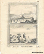 black and white illustration of Canadian Inuit Eskimos in 1757