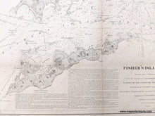 Load image into Gallery viewer, 1847 - Fisher’s Island Sound Antique Chart Genuine Coast Survey
