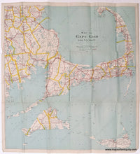 Load image into Gallery viewer, 1922 - Map of Cape Cod and Vicinity - Antique Map
