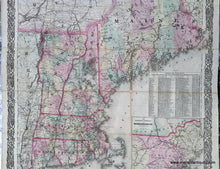 Load image into Gallery viewer, Genuine-Antique-Folding-Map-G.-Woolworth-Colton&#39;s-Railroad-Township-&amp;-Distance-Map-of-New-England-with-adjacent-portions-of-New-York-Canada-&amp;-New-Brunswick.-1875-G.W.-&amp;-C.B.-Colton-Maps-Of-Antiquity
