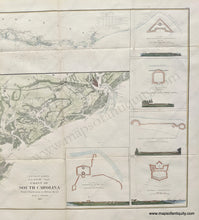 Load image into Gallery viewer, Genuine Hand Colored Antique Coastal Report Chart-Coast of South Carolina from Charleston to Hilton Head-1862-US Coast Survey-Maps-Of-Antiquity
