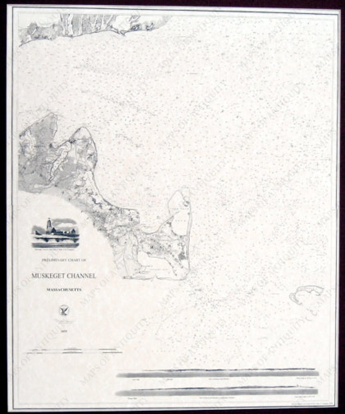 Black-and-White-Reproduction.--Muskeget-Channel-1855---Reproduction-Reproductions-Coastal-Cape-Cod-Reproduction-U.-S.-Coast-and-Geodetic-Survey-Maps-Of-Antiquity