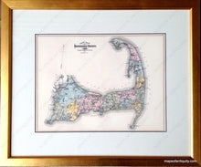 Load image into Gallery viewer, Barnstable County 1880 Smaller Size Framed - Reproduction Map Framed
