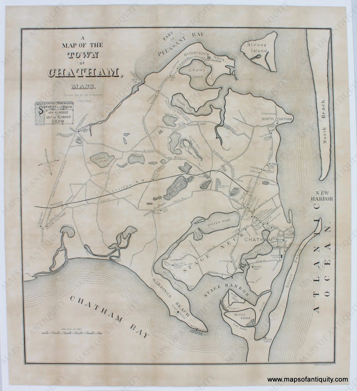 Reproduction-Antique-Map-A-Map-of-the-Town-of-Chatham-Mass.-1890-Eldridge